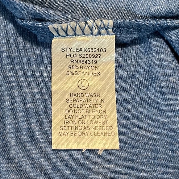 ***😀3 for $35./Beautiful Cyrus heather blue high/low long sleeve shirt. - Picture 4 of 4